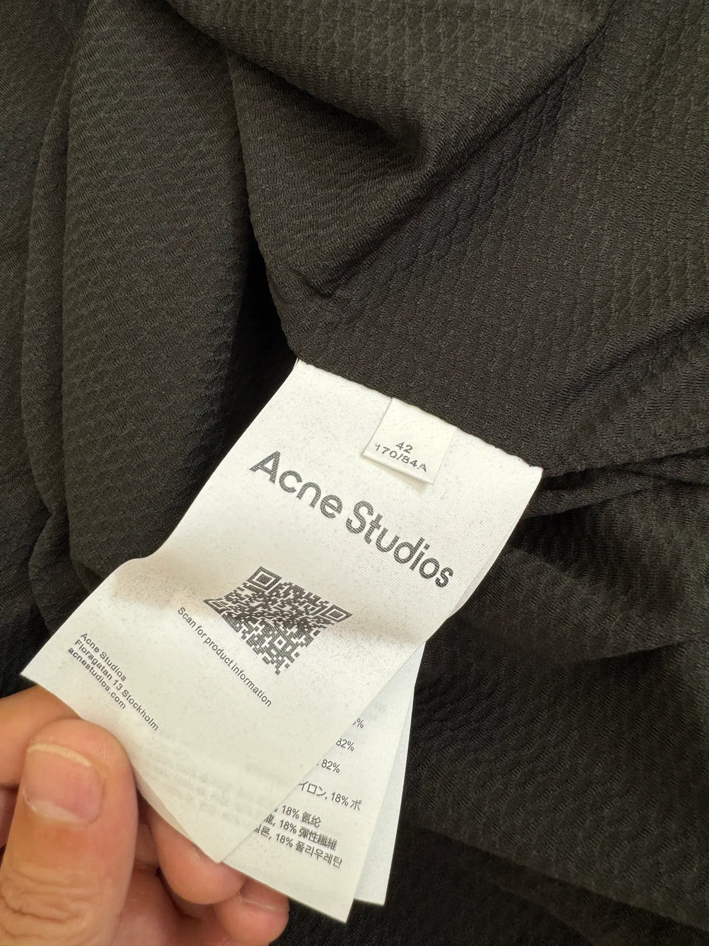 Acne Studios 25FW printed logo distressed double zipper jacket size 40/42/44/66